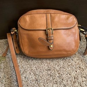 Fossil Brown Leather Crossbody